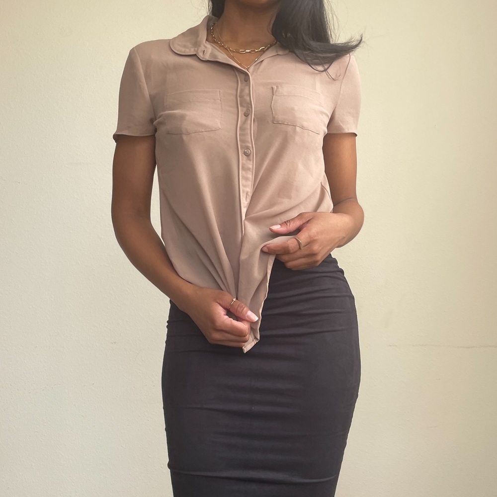 Sheer Button-up Top - Picture 2 of 8